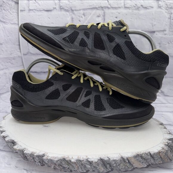 ECCO Biom Fjuel Racer Womens Size 9.5 Shoes Black Lime Cross Trainer Sneakers - Picture 7 of 11